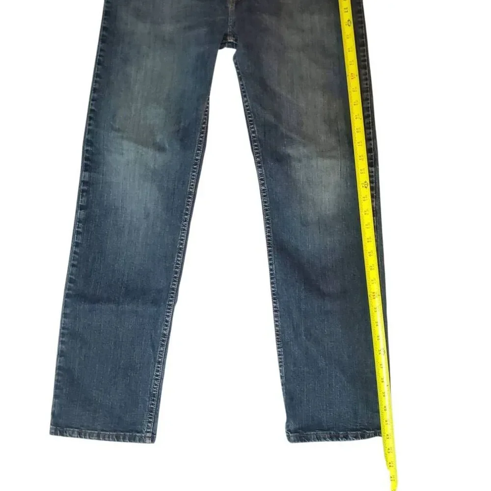 Wrangler Regular Fit Flex Jeans Men’s 34x32 Blue Medium Wash Straight Leg Denim